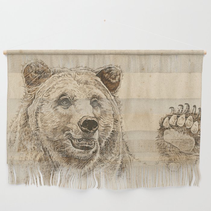 Grizzly Bear Greeting Wall Hanging