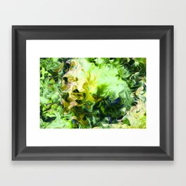 Surreal Smoke Abstract In Hreen Framed Art Print