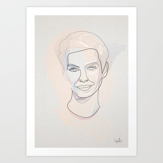 One line Anne Hathaway Art Print