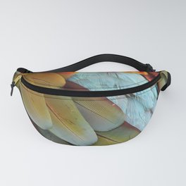 Green and Red Macaw Feathers Fanny Pack