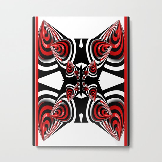 Design in black, red and white Metal Print