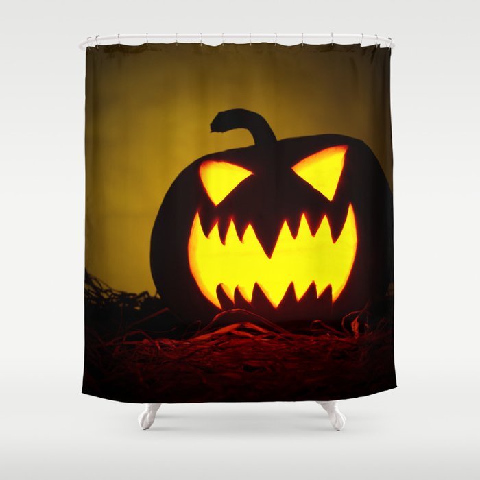 Angry Pumpkin Shower Curtain