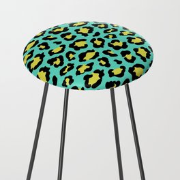Leopard print neon green and yellow Counter Stool