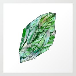 Crystal Emerald Green Gem 1 Art Print