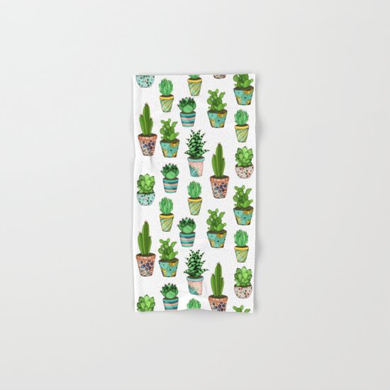 Green cactus Hand & Bath Towel
