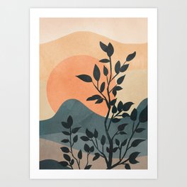 Orange Rising Sun Art Print