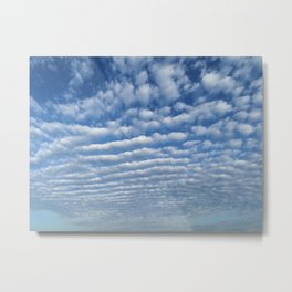 Cumulus Metal Print | White, Stratocumulus, Stripes, Nature, Cloudscape, Sky, Skyblue, Cumulus, Rows, Bluesky 