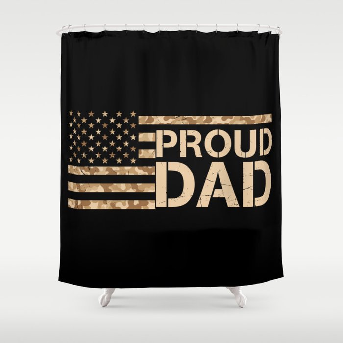 Proud Dad Patriotic American Shower Curtain
