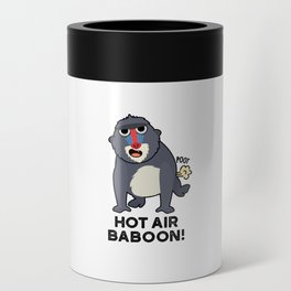 Hot Air Baboon Funny Farting Monkey Pun Can Cooler