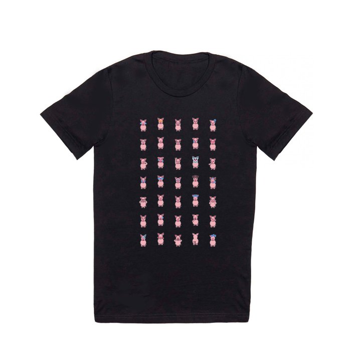 Pig Pixel Art Emoji T Shirt