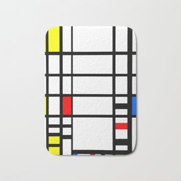 Piet Mondrian (Dutch, 1872-1944) - TRAFALGAR SQUARE - Date: 1939-1943 - Style: De Stijl (Neoplasticism) - Genre: Abstract, Geometric Abstraction, Cityscape (London) - Medium: Oil on canvas - Digitally Enhanced Version (2000 dpi) - Bath Mat | Geometric, Linear, Cityscape, 19391943, Trafalgarsquare, Abstractionism, Painting, Square, Abstract, Mondrian 
