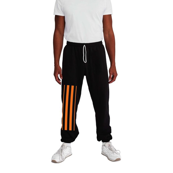 Black sweatpants hot sale with orange stripe