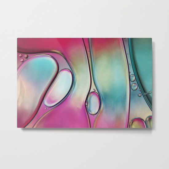 Passion Pink Rainbow Swirls Metal Print
