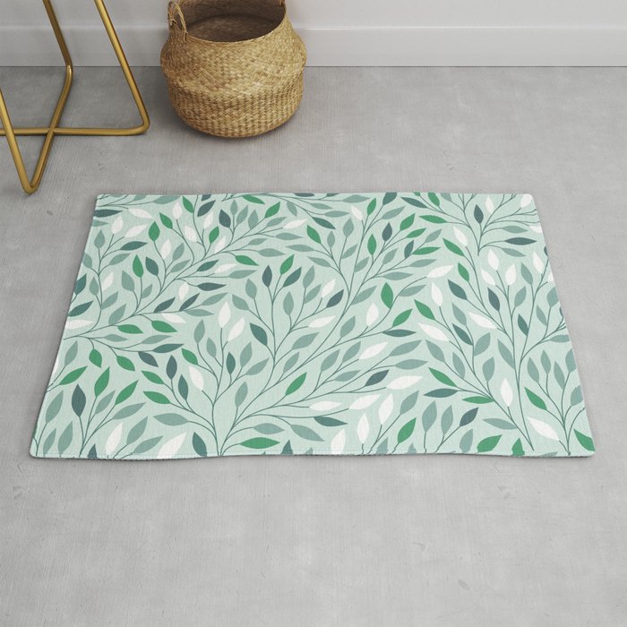 Green Leaves Forest Rug