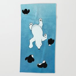 Swimming Polar Bear Beach Towel