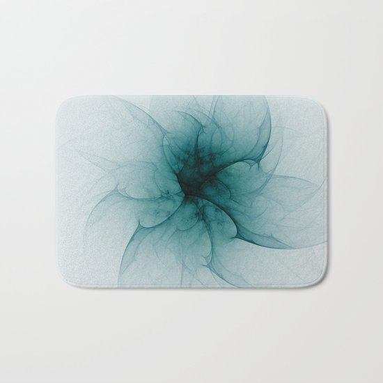 Dark Flower Fractal Bath Mat