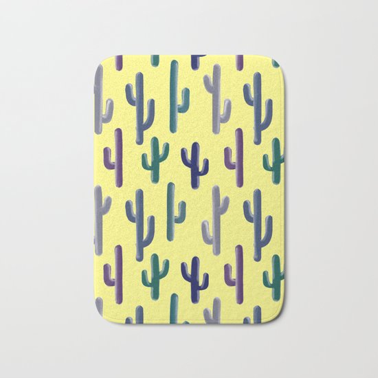 Cactus on Yellow Bath Mat