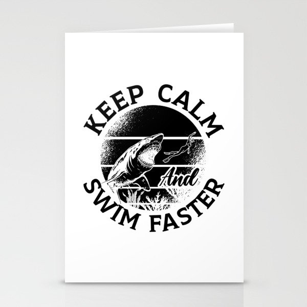 Freediver Keep Calm And Swim Faster Freediving Stationery Cards