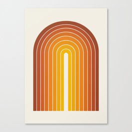 Gradient Arch IX Retro Orange Mid Century Modern Rainbow Canvas Print