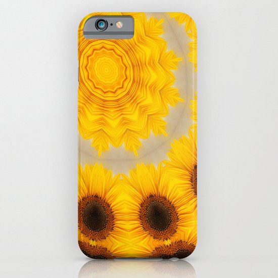 Sunflower and Bee Abstract iPhone & iPod Case