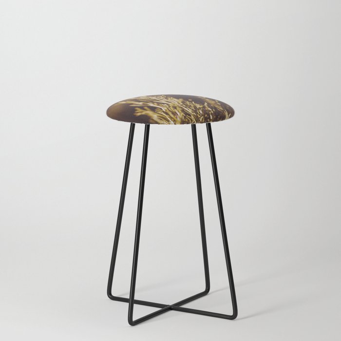 french lavender leafs Counter Stool