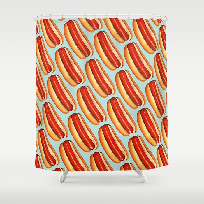 Hot Dog Pattern Shower Curtain