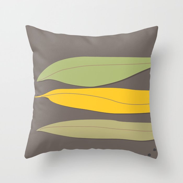 3 Leaves Throw Pillow