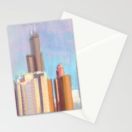 October Sunset: Chicago Skyline Stationery Card