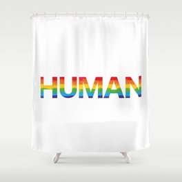 HUMAN LGBTQI+ Pride Shower Curtain