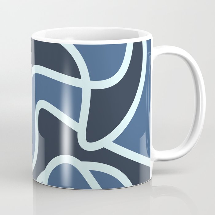 Messy Scribble Texture Background - Metallic Blue and Gunmetal Coffee Mug