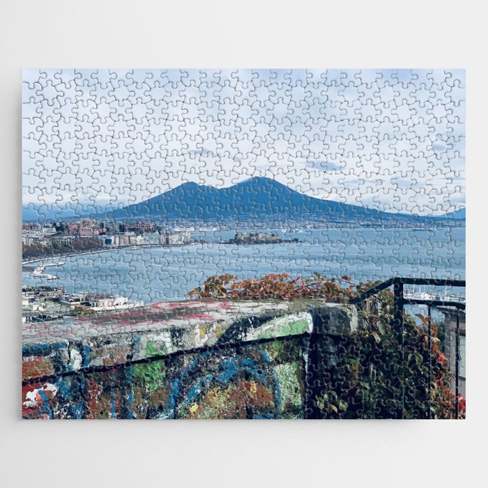 Colorful Vesuvio Naples Landscape Pompei Jigsaw Puzzle