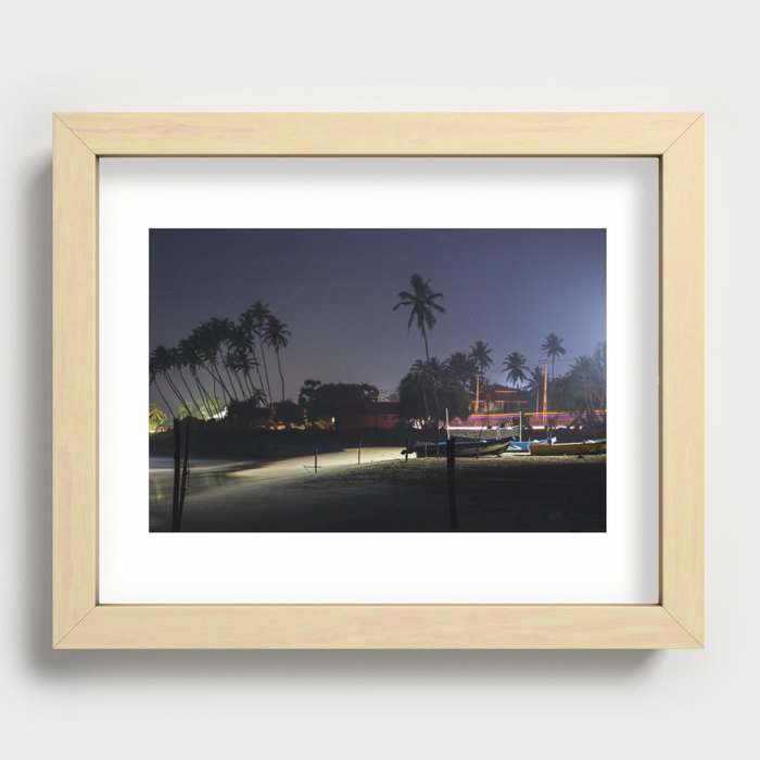 Beach night Sri lanka Recessed Framed Print