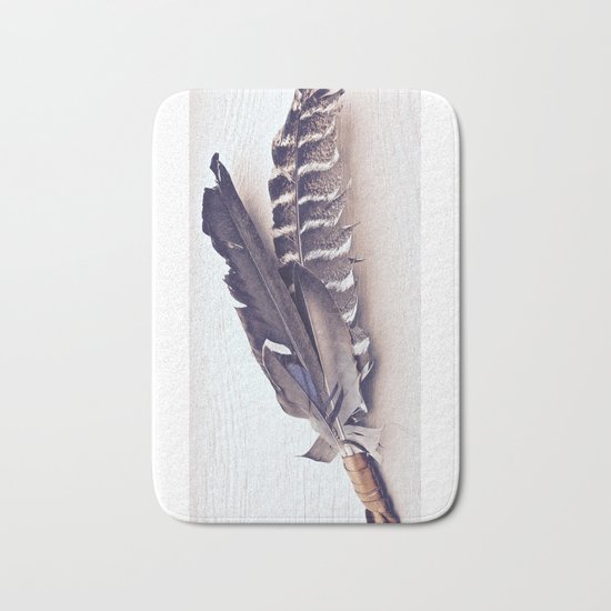 Sacred Smudging, Feather Fan Bath Mat