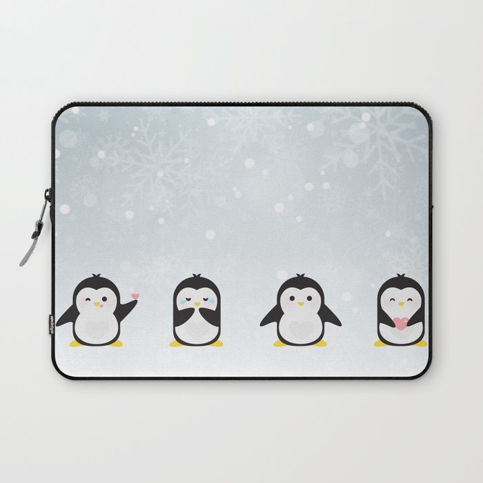 Penguins in the snow Laptop Sleeve