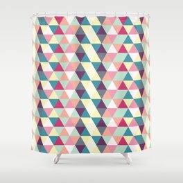 Colorful Triangle and diamond pattern Bright summer time Shower Curtain