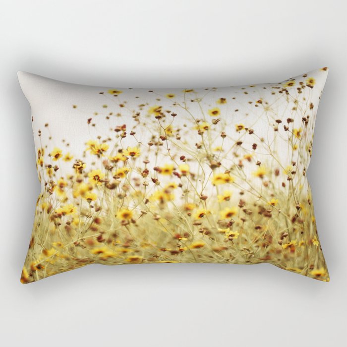 yellow flower field Rectangular Pillow