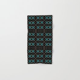 Crisscrossed Turquoise Stars Symmetrical Geometric Pattern Hand & Bath Towel