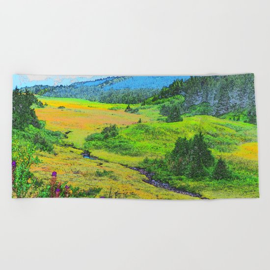 Alaska's Kenai Peninsula - Watercolor Beach Towel