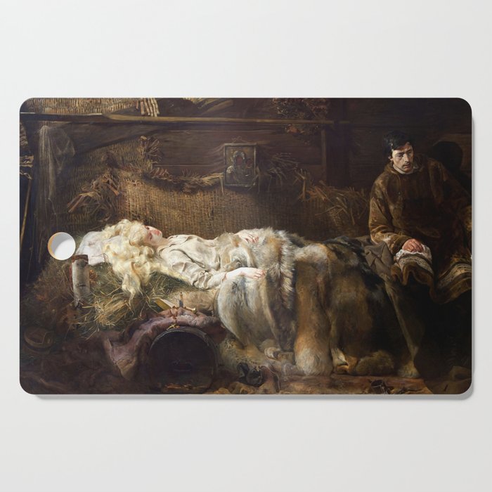 The Death Of Ellenai portrait painting by Jacek Malczewski Cutting Board