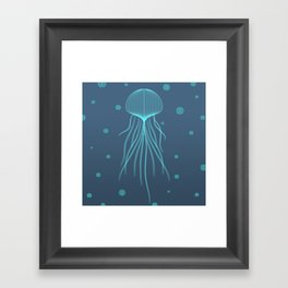 Jellyfish Blue Framed Art Print