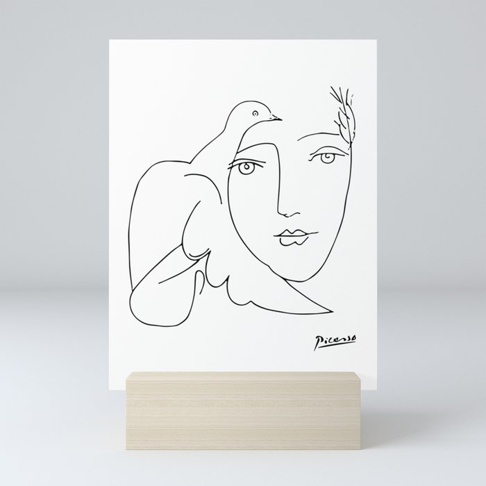 Pablo Picasso Peace (Dove and Face) T Shirt, Sketch Artwork Mini Art Print
