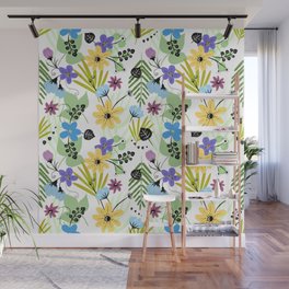Happy Colorful Blossoms Wall Mural