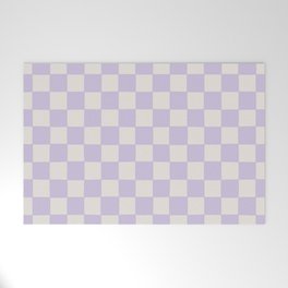 Check Pattern Soft Lilac Welcome Mat