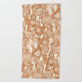 just chickens rust pearl Beach Towel