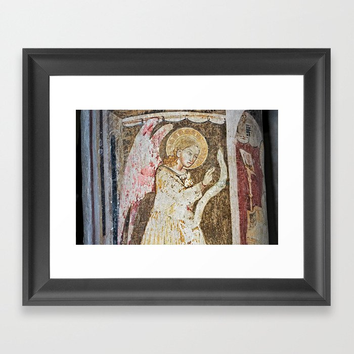 Angel Medieval Fresco Painting Framed Art Print