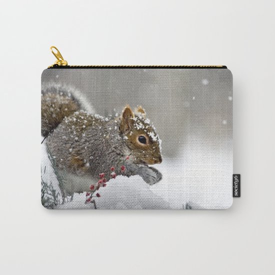 Snowy Squirrel Carry-All Pouch