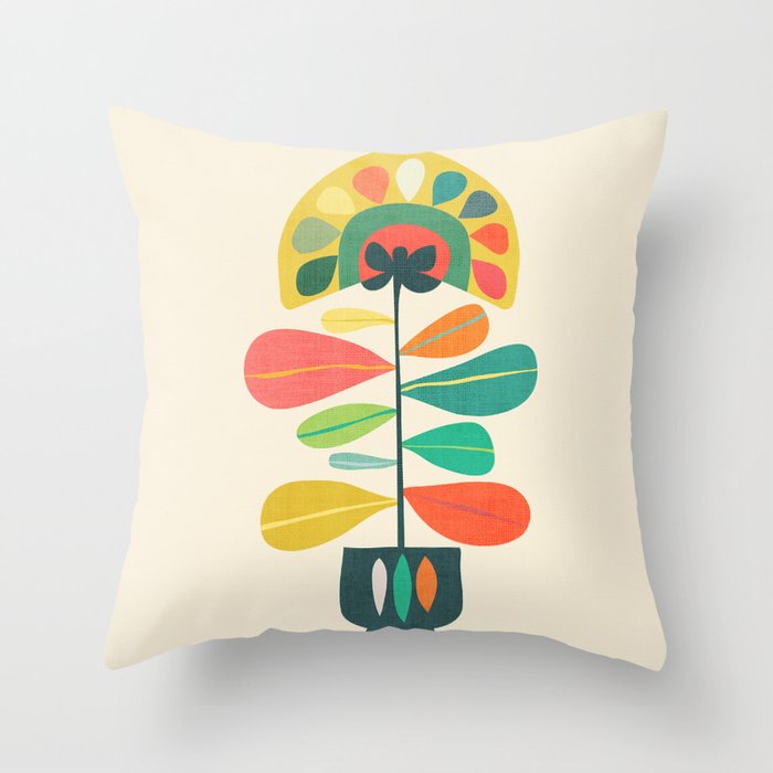 Fan Flower Throw Pillow