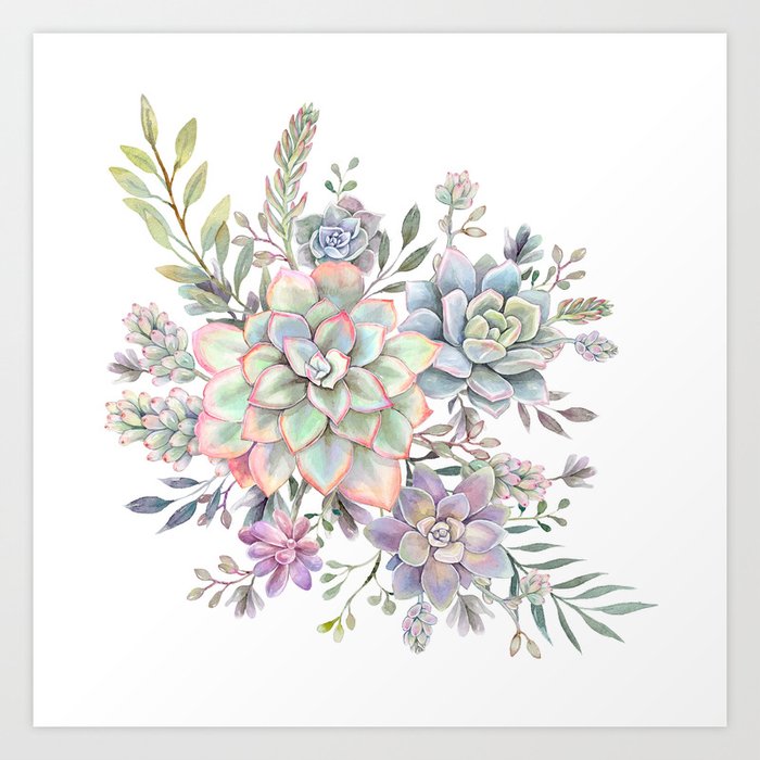 succulent watercolor 8 Kunstdrucke succulent watercolor 8 Kunstdrucke