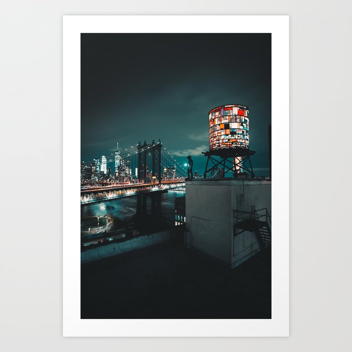 The Water Tower New York City (Color) Art Print