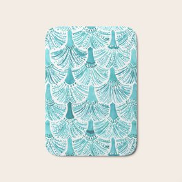 MERMAID TAILS Nautical Scallop Pattern Bath Mat
